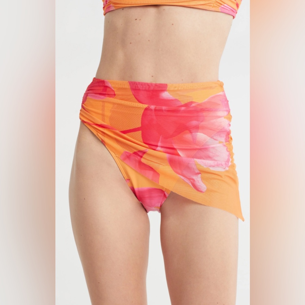 NWT Hutch Size S Orange and Pink Floral Bikini Bottom